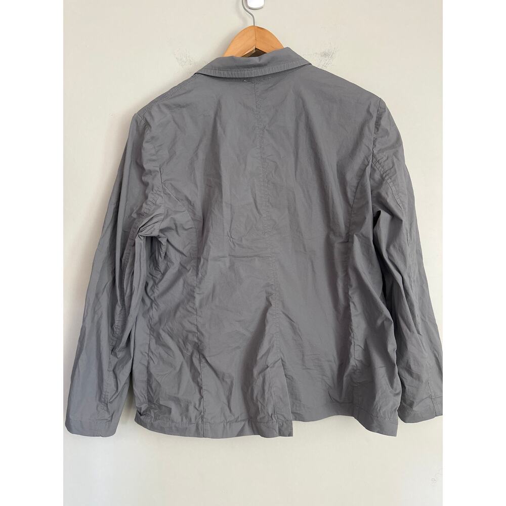 Eileen Fisher Womens M Cotton Poplin Notch Collar Blazer Jacket Gray Career - Picture 4 of 7